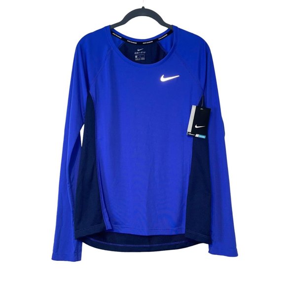 Nike Tops - NWT NIKE Running Long Sleeve Two Tone Blue Dry-Fit T Shirt Workout Size Medium